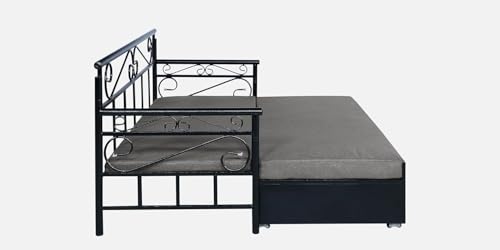 Image of 3 Seater Metal Sofa Cum Bed with Hydraulic Storage | Single Size Sofa Cuma Bed | 3 Seater Sofa Set, Metal Sofa Set for Living Room (Single Size (76 inch x 48 inch),Grey)