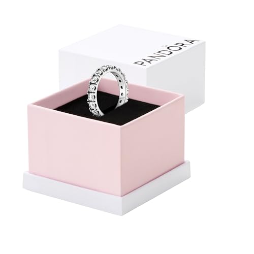 Pandora Sparkling Row Eternity Ring - Silver Ring for Women - Layering or Stackable Ring - Gift for Her - Sterling Silver with Clear Cubic Zirconia - With Gift Box