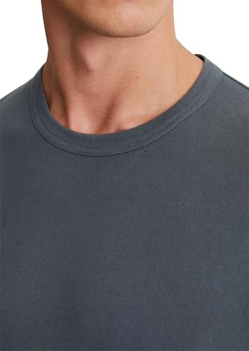 Marc O'Polo Herren T-Shirt aus Bio-Baumwolle mit Rundhalsausschnitt, Blau (Dark Navy), XS – Ansicht 4