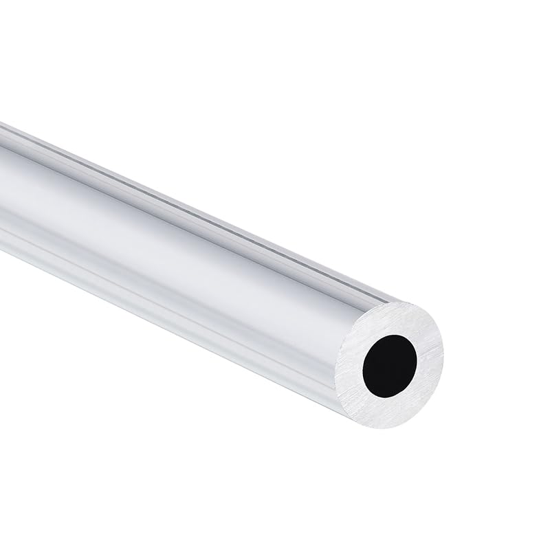 Tubo tondo in alluminio 6063 da 1 pezzo, lunghezza 300 mm, diametro esterno 8 mm, diametro interno 4 mm.