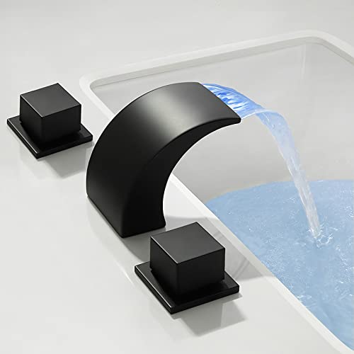 Robinet mitigeur cascade LED pour lavabo à double poignée chic - 5