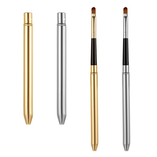 Sorcristy 2 Pcs Retractable Lip Brush for Lipstick Makeup Brushes with Cap