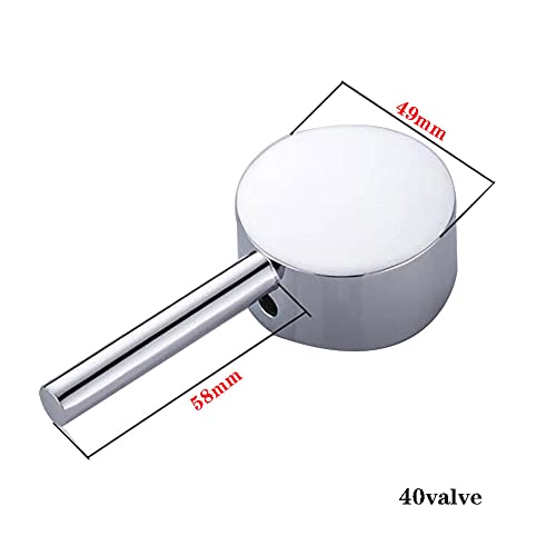 kyaoayo Wasserhahn Hahn Griff, Griff für Duscharmatur, 40mm Ventileinsatz, Edelstahl, für Einhebelmischer Mit 40mm Kartusche, Mit Befestigungsschrauben und Kalt/Warm Markierungsdekoration.