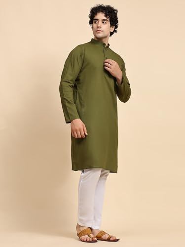 Image of SKAVIJ Men's Casual Kurta Pajama Set Regular Fit Traditional Dress Yoga Outfit