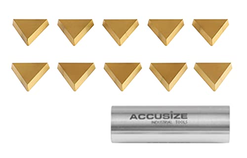 Accusize Industrial Tools Tpg322 Tin Coated Carbide Inserts, 10 Pcs/Box, 2127-1028X10 #TOP5
