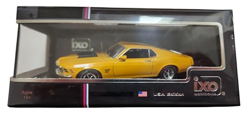 IXO IA43002 1970 Boss Mustang 429-1:43 Scale Die-Cast Model Car, Bright Yellow