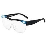 InnovaLand - Lunettes de loupe - Avec éclairage LED - Lunettes loupes - Lunettes loupes - Lunettes loupes - Lunettes grossissantes 160% - Unisexe - Hommes - Femmes - Hobby