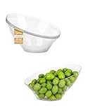 BESTSTAR 20OZ Plastic Clear Serving Bowls 8 Pack Angled Disposable Party Bowls for Chips, Salad, Fruit & Candy – Heavy Duty Clear Serving Bowls for Parties, Buffet, Catering, Wedding, Daily Use