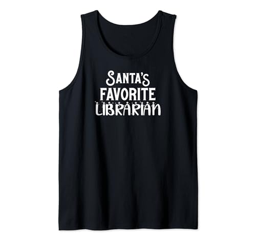 Funny Librarian Gifts Santa's Favorite Librarian Camiseta sin Mangas
