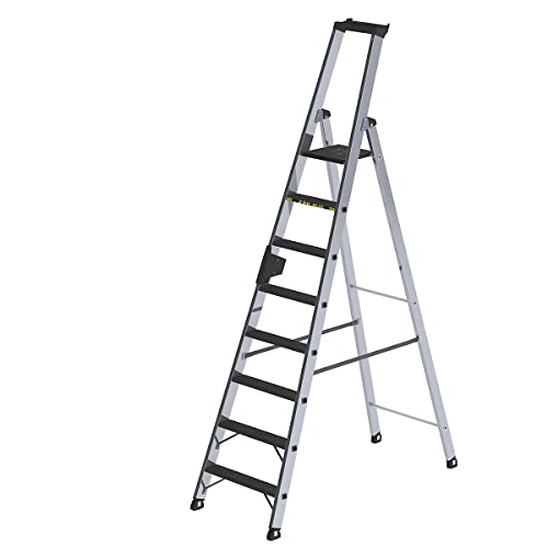 Günzburger Steigtechnik Stufen-Stehleiter, einseitig begehbar, rutschhemmend, belastbar, 8 Stufen Cover