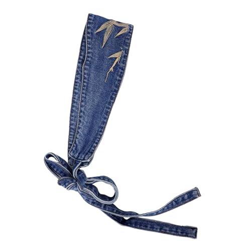 Ceinture décorative rétro en jean large bleu avec soutien de la taille