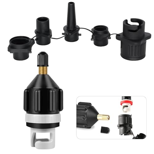 Sup Ventil Adapter Aufblasbarer Adapter, Schlauchboot Ventiladapter mit 4 Stück Gasdüse, Gasdüse Pumpenadapter für Schlauchboote Aufblasbares Bett, Stand Up Paddle Board Sup Ventil Adapter Aufblasbarer Adapter, Schlauchboot Ventiladapter mit 4 Stück Gasdüse, Gasdüse Pumpenadapter für Schlauchboote Aufblasbares Bett, Stand Up Paddle Board