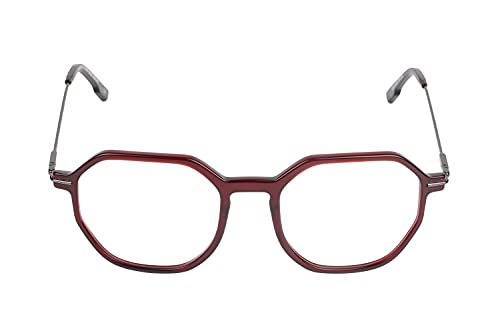 Image of Faddish Anti-glare Hexagon Unisex Spectacle Frame with UV400 & Bluelight Blocking Computer Glasses for Eye Protection from Bluelight by Computer Mobile(HEX C5N BBL|Blue Block|UV400|Burgandy)