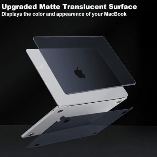 Image of Midkart Case Compatible with MacBook Air 13.6 inch M5 M4 M3 M2 Release 2026-2022 A3449 A3240 A3113 A2681 Ultra-Thin Slim Natural Color Hard Shell Cover for MacBook Air 13 inch Case, Black Translucent
