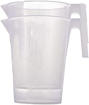 TSKDKIT 2 Pcs 1L Measuring Jug 1000ml Large Beaker Plastic Measuring Cups 1L Graduated Jugs Measuring Jars for Cooking Cold Water Ice Tea Juice Beer Milk