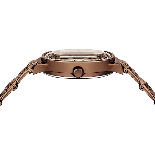 Image of CRESTELLO Brown /Rose Gold /Silver Plated Bracelet Analog Wrist Watch for Women (Brown /Rose Gold /Silver Dial) | 1 Year Warranty* | CR-JWL362-PT