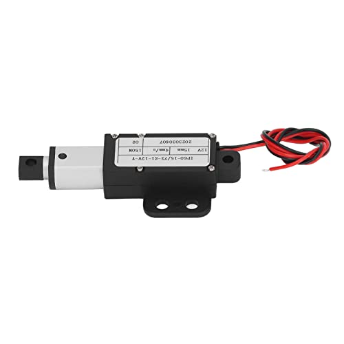 Goshyda Actuador Lineal Micro Eléctrico de 12 V Aleación de Aluminio 150N de 15 Mm Protección contra Sobrecarga de Cortocircuito Mini Actuador de Movimiento para la Industria Médica (con soporte)