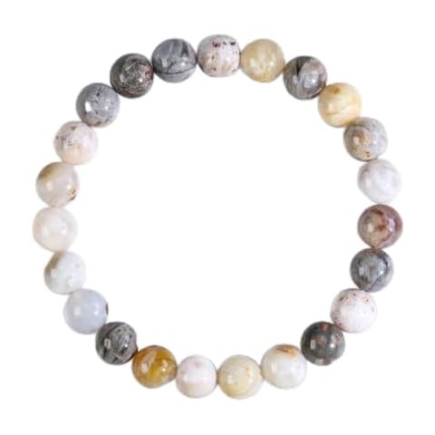 Ouubuuy Bamboo Leaf Agate Healing Bracelet Cover