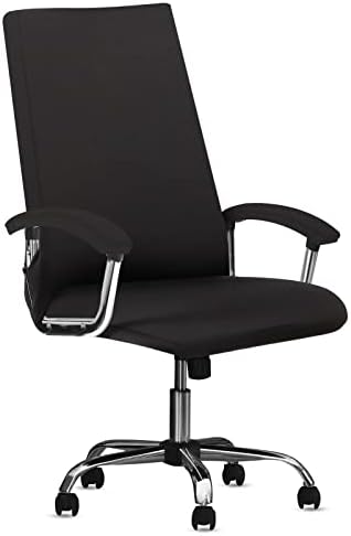 Office Chair Covers with Armrest Cover, Seat Cover and Backrest Cover Computer Chair Slipcovers Stretchable Elastic Universal Desk Rotating Chair Slipcovers Protector (Black)