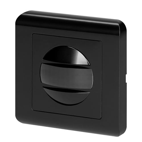 Miratic Rilevatore di Movimento da Incasso Scatola Ø60 mm - 2 Fili 160° Portata: 9m Compatibile con LED: 5W-75W Regolazione TIME e LUX IP20 (nero)