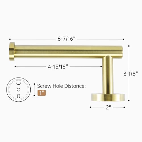 Image of KES Brushed Gold Toilet Paper Holder, SUS304 Stainless Steel, Wall Mount