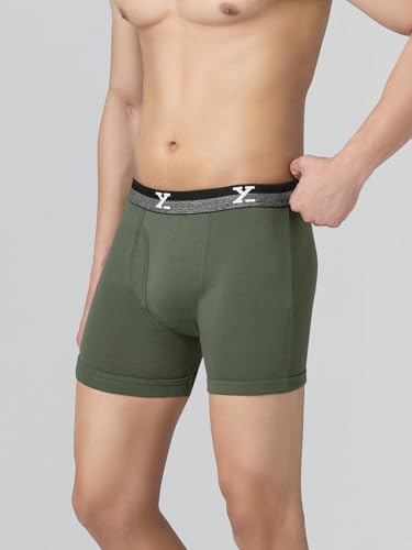 Image of XYXX Men's Nova Cotton Boxer Brief for Men Pack of 2 |Regular Fit with intellifresh No-Marks Waistband | Solid Underwear for Men Combo