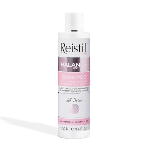 Reistill Balance SOS Calming Champú – Champú calmante y calmante – Champú para el cuero cabelludo dañado y con picazón – Champú con proteína de trigo para calmar de larga duración – 250 ml