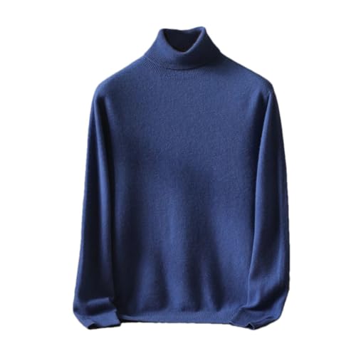 Men's Wool High Lapel Pullover Sweater Winter Warm Solid Knitted Sweaters Work Business Tops