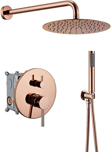 Douche de tête effet pluie 12 pouces or rose pour rénover une salle de bain