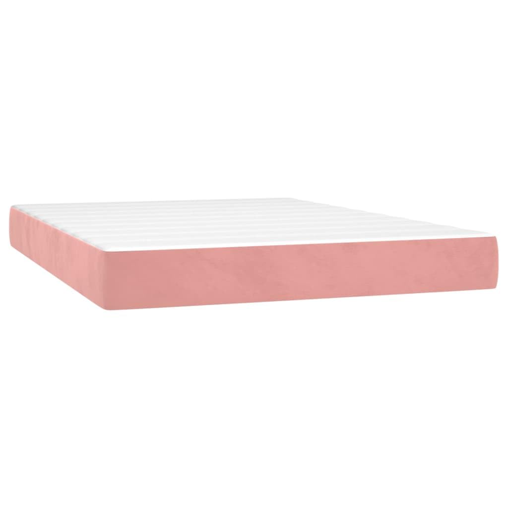 Velluto Rosa a Molle Insacchettate Pieghevole 140x200 cm con Materasso