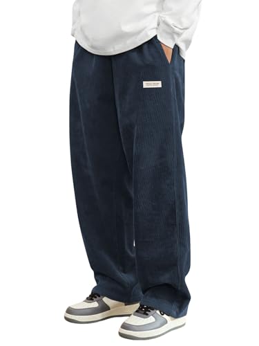 Image of ZAFUL Men's Corduroy Straight Leg Loose Fit Casual Pants