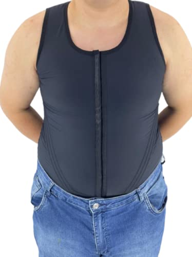 Cinta Colete Cirúrgico Masculino Modeladora Afina Cintura M26 Cor:Preto;Tamanho:50