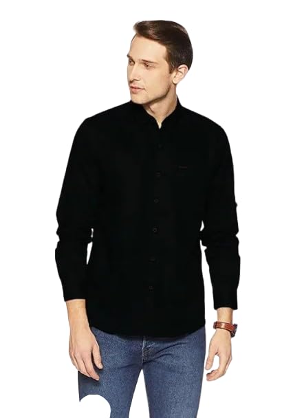 Image of Men's Cotton Casual Shirt, Brown, Full Sleeves, Regular Fit