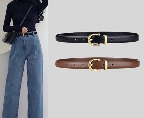 Belts for women, Waist Belt Women's Waist Belts Real Leather Belt Adjustable Fashionable Versatile Skirt Belt Alloy Pin Buckle(Brown,110CM)3