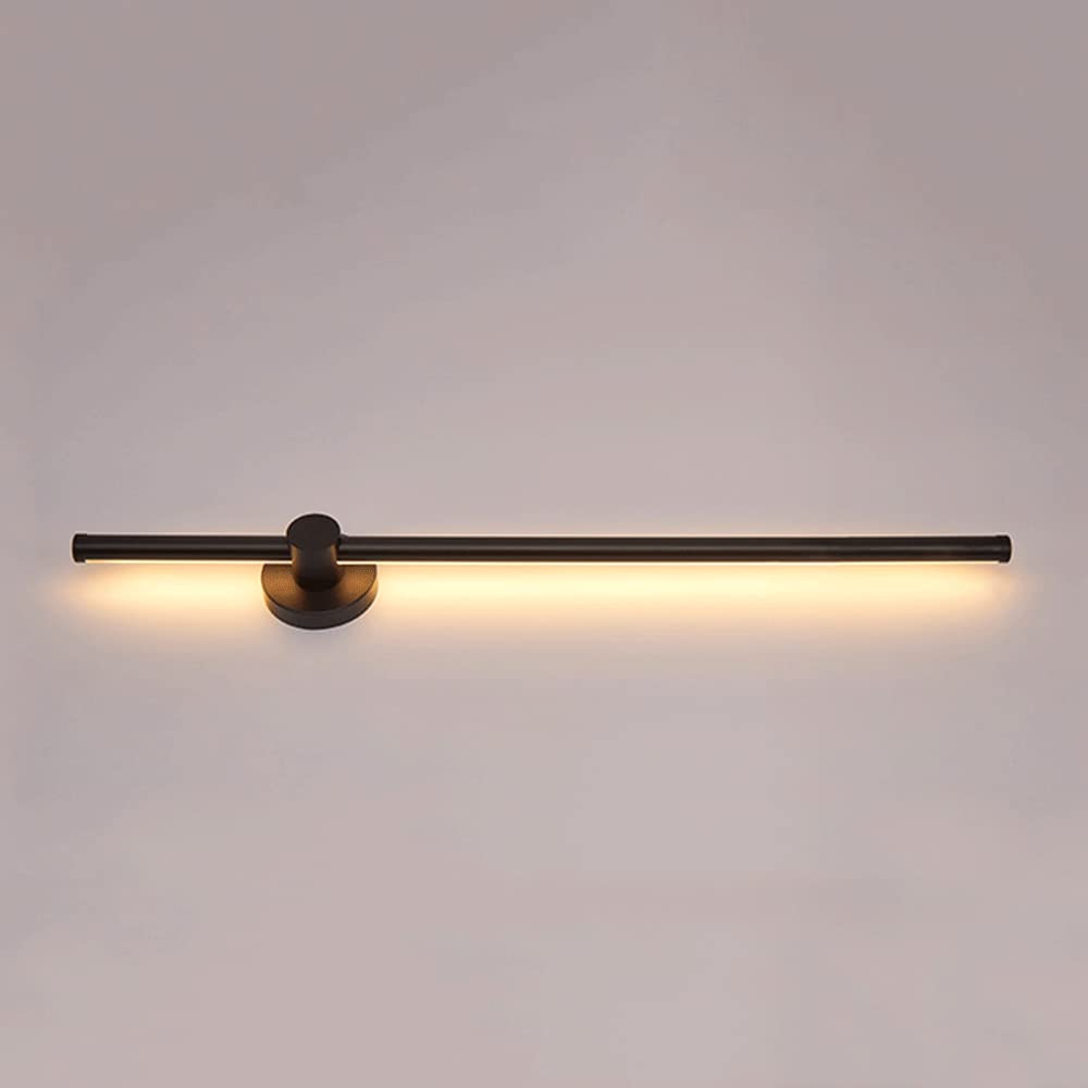 HXYSXHJUO Wall Lamp Ultra-Thin Flute Light, Metal Long Tube with White Silicone Lampshade, 330° Rotating Lighting Sconces, Black Linear Lights for Corridor, Bedside