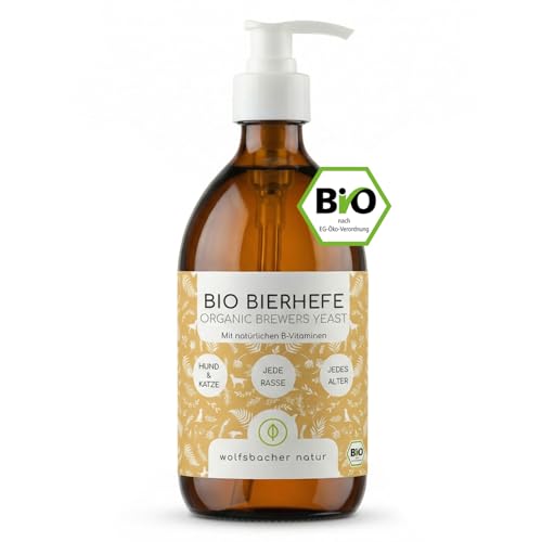 Bio-Bierhefe für Hunde und Katzen | 500 ml flüssige Bierhefe | 100% Bio zur Haut- und Fellpflege, Futterergänzung mit Vitamin B, reich an Mineralien & Spurenelementen, DE-ÖKO-060