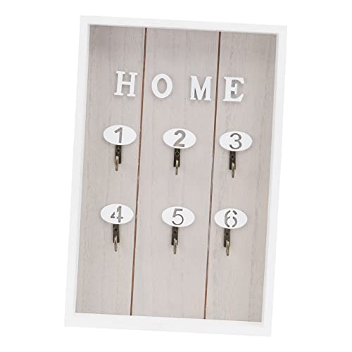 Generic ウォールキーラック 木製キー収納ボックス ? 壁掛け式で鍵の整理に便利、家庭やホテルのインテリアに適したデザイン (30x20cm,ライトグレー)