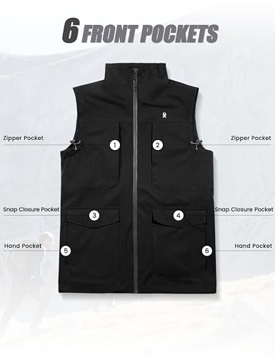 Image of Little Donkey Andy Men's Lightweight Quick Dry Vest Windproof Sleeveless Jacket with 11 Pockets for Travel Fishing Hiking