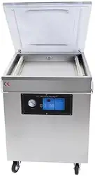 Seladora a Vácuo Industrial ZF-608, 2 Barras de Selagem de 60cm, com Rodízios, Painel Digital