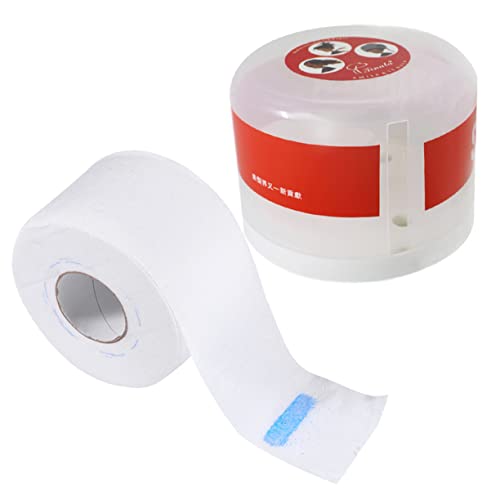 Vaguelly 6個使い捨てネックペーパー ヘアスリング用カラー用紙 バーバーネックストリップペーパー とケース付き ディスペンサー