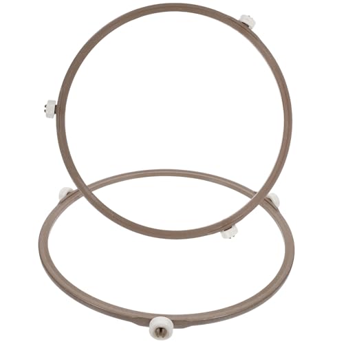 LALAFINA Soporte para Plato Giratorio Microondas 2 Piezas Anillos Giratorios de Plástico Ruedas para Bandeja de Vidrio Reemplazo Accesorio para Horno Microondas Tamaño Mediano