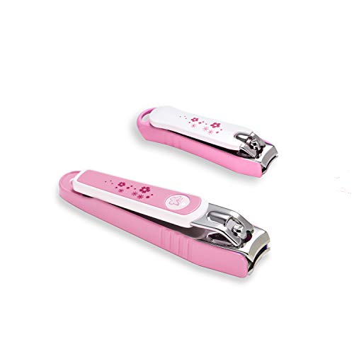 PAFASON Ultra Sharp Nail Clipper Set, 2 Pack Fingernail and Toenail Trimmer Cutter, Stainless Steel, Curved Blade, Sturdy, Nail Catcher, Nail Files for Men and Women