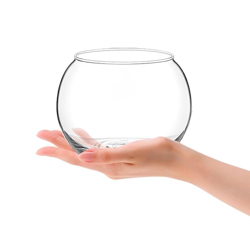 Image of 4 Pack Clear Bubble Bowl Glass Vase,6 inch Fish Bowl Vase Round Glass Bowl Clear Bubble Planter Terrarium Fish Bowl for Weddings,Flowers,Office,Home