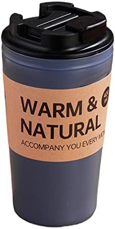 Travel Coffee Mug 15 oz Large Capacity Portable Cup Food Grade Plastic BPA Free Non-slip Drink Tumbler with Lid for Hot and Cold Drinks Blue One Size