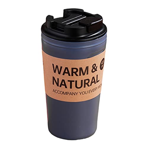 Travel Coffee Mug 15 Oz Large Capacity Portable Cup Food Grade Plastic Bpa Free Non-Slip Drink Tumbler With Lid For Hot And Cold Drinks Blue One Size #TOP3