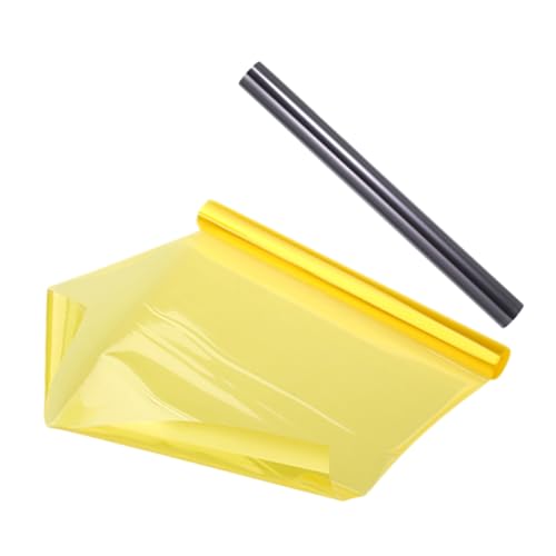 ZUNOXAZ 2 piezas Película Adhesiva para Faros y Luces Antiniebla de Coche Lámina Tintada Amarilla y Negra Protección Fácil de Instalar y Mejorar Visibilidad Compatible con Múltiples