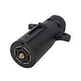 Sandfren 7 Pin Trailer Plug, 7 Way Round RV-Style Heavy Duty Detachable Blade Socket Connector with Waterproof Seal, Tow Vehicle Wiring Replacement Plug Adapter, Universal Fit