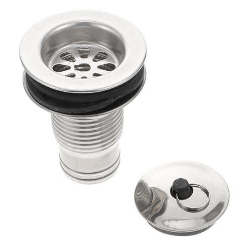 NAMOARLY Tapón de Drenaje Color Plata para Baño y Fregadero de Acero Inoxidable, Resistente y Fácil de Quitar, Adecuado para Baño y Hotel