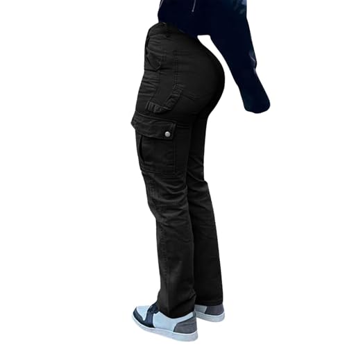 Womens Cargo Skinny Jeans Stretchy Tactical Cargo Pants Y2K Boyfriend High Waisted Casual Workout Denim Joggers Plus Size3