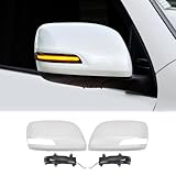 サイドミラーウインカー 適用：2010～2023年式 ランドクルーザー150系 LC150 J150 プラドLC150 LEDシーケンシャルウインカー ABS素材 純正交換用 外装カスタムパーツ (パールホワイト)